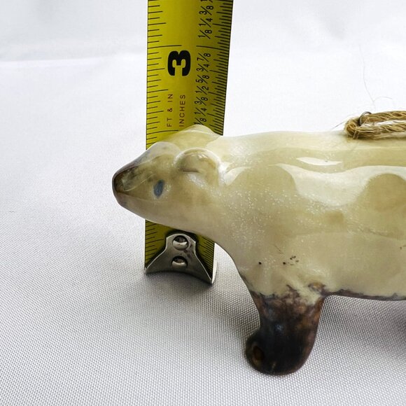 Woodland Style Ceramic White Bear High Gloss Art Pottery Figurine Ornament - Picture 8 of 8